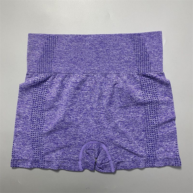 Amerikansk Stil Kvinder Højtaljede Sømløse Elastiske Tætsiddende Hurtigtørrende Åndbare Sports Fitness Løb Yoga Shorts Trekvart Længde Shorts