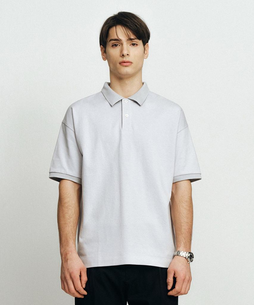 Dibeullu Relaxed Polo Shirt Light Grey