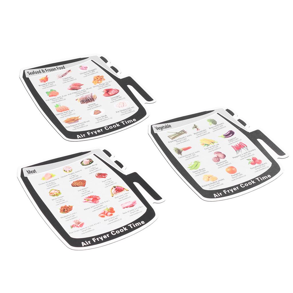3Pcs Kitchen Cooker Magnet Guide Vegetable Meat Seafood Frozen Food Cooking Times Reference1