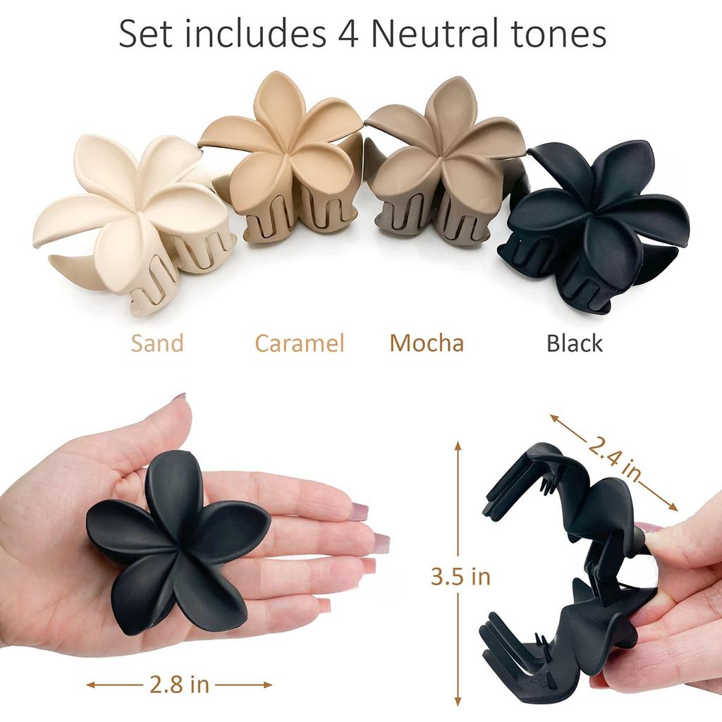 4pcs Frosted Egg Flower Scrunchies Holiday Side Scrunchies Hair Clips Shark Clips Hair Accessories Back of Head Plate Hair Shark
