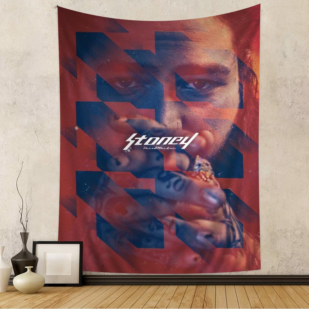 American Singer Star Rapper Post Malone Cartoon Tapestry Wall Hanging Decoration Household Home Decor
