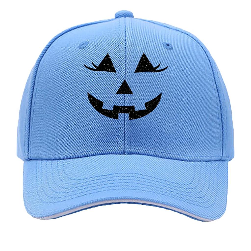 Distressed Jack Pumpkin Face Halloween Sandwich Baseball Cap Sun Cap Outdoor Workouts Hat