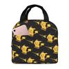 Custom P-Pikachus Portable Lunch Boxes Women Men Multifunction Cartoon Thermal Cooler Food Insulated Lunch Bag School Student