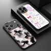 Translucent Matte Magnetic Phone Case For iPhone 17 16 15 Pro 14 13 Pro Max 16e 17e For Magsafe Bowknot Print Hard PC Back Cover