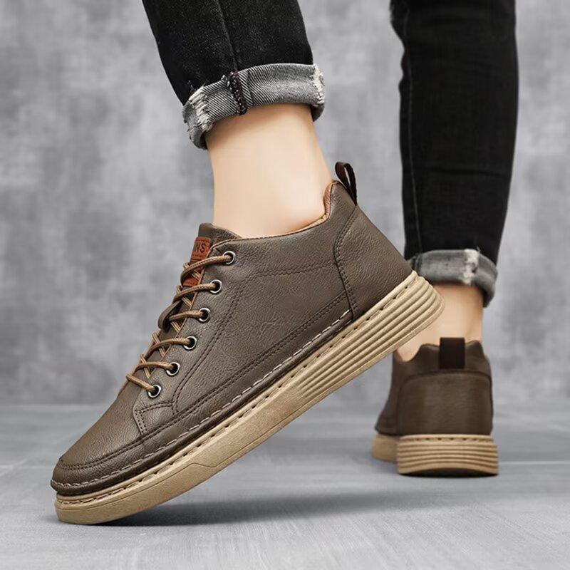 Prodyšné business casual boty pro muže Protiskluzové kožené boty, Sportovní plátěné boty pro muže Tenisky pro teenagery