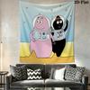 Barbapapa Smile Wall Hanging Printed Fabric Blanket Decorative Tapestries for Bedroom Living Room Home Decor