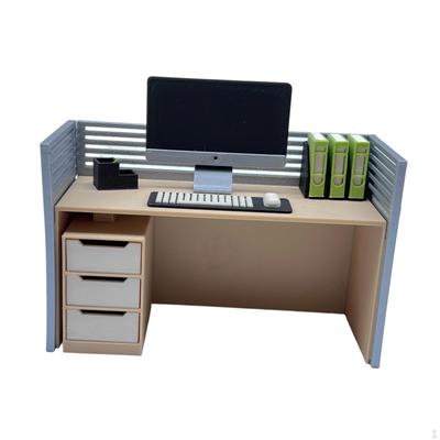 1/12 Puppenhausdekor Büromöbel Mini Computertisch Winziges Ornament