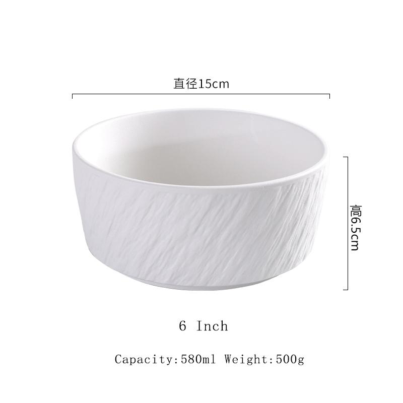 Ceramic Rice Bowls Household 6 Inch Stone Pattern Underglaze Colour Solid Dining Tableware Japanese New Round Breakfast Bowl