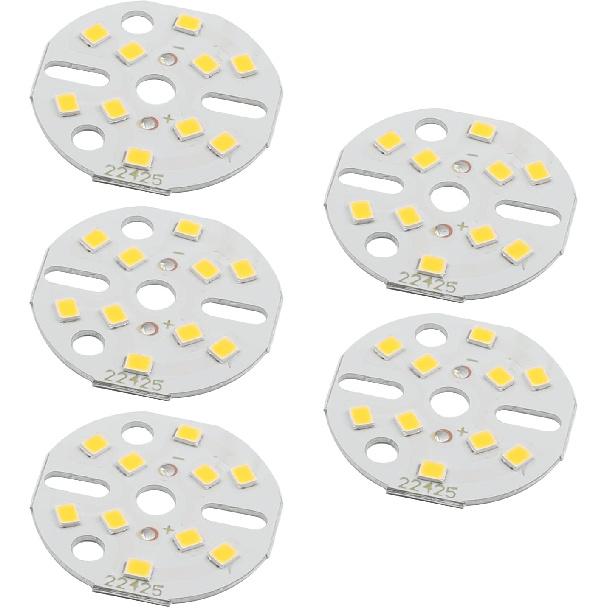 Othmro 5Pcs 1.22in Dia LED Chip Bulb Super Bright High Power 15-17V 3000K 2835 Aluminum LED Bulb Surface Mounted Device Light Beads Floodlight for