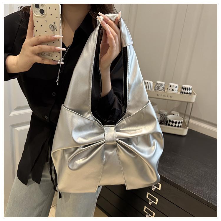 New Fashion Women's Bowknot Design Minimalist Chic Large Capacity Armpit Single Shoulder Bag