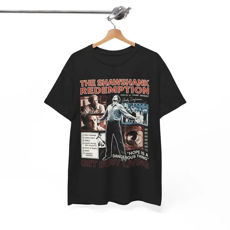 The Shawshank Redemption Movie Graphic Tee, Andy Dufresne Classic Film T-Shirt S