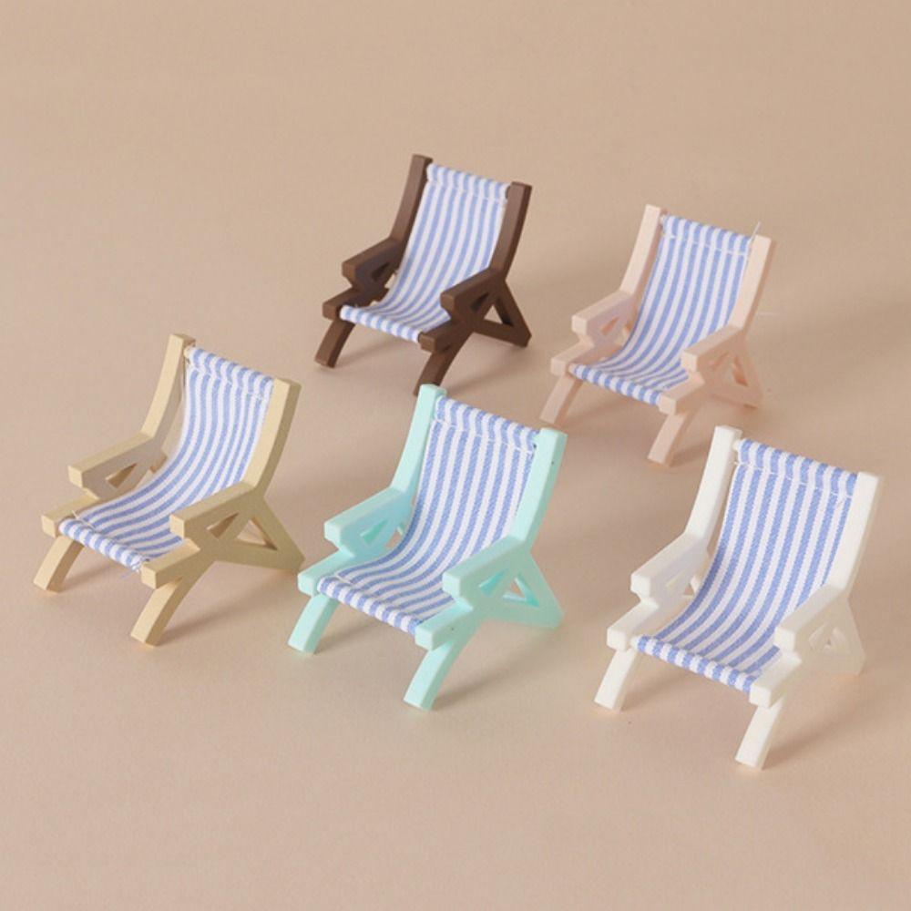 Multicolors Foldable Beach Chair Model Plastic Doll Summer Vacation Chair For OB11 Doll