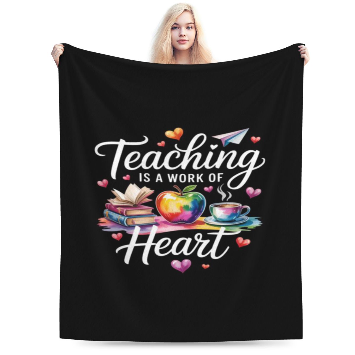 

Teaching Is A Work Of Heart Tie Dye Teacher Life Personalized Soft Party An UltraSoft Micro Fleece Blanket 75x100cm 30x40in