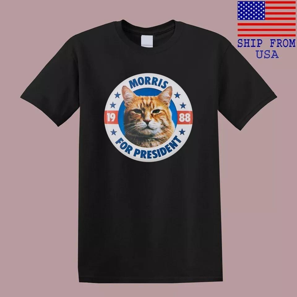 Morris The Cat for President Men s Black T-Shirt Size S-5XL Unisex T-Shirt S
