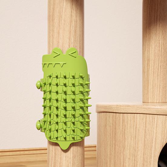 Cat Self Groomer Crocodile Shape Self Grooming Cat Toy Silicone Cat Face Massager Grooming Tool for Table Leg Cat Tree