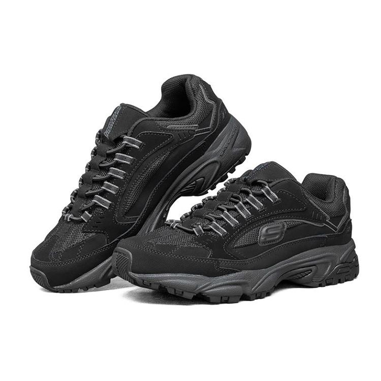 Skechers Stamina Men Full Black Low Top Dad Shoes Casual 51919-BBK
