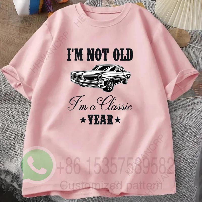 Im Not Old Herren T-Shirt Sommer Trainingsanzug Rundhals Pullover Kurzärmelig Harajuku Baumwoll Sweatshirt Lässig Atmungsaktiv Streetwear