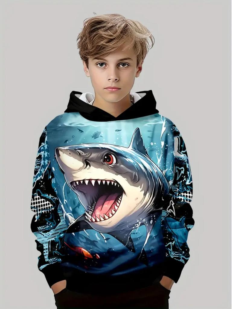 Trala Lero Tralala Hoodies Shark 3d Print Baby Boy Clothes Casual Long Sleeve Child Sweatshirt Outdoor Loose Tops Boys Clothing