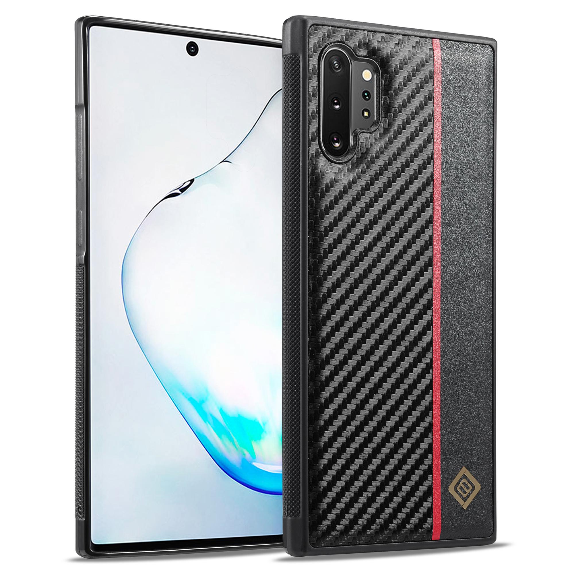 

LC.IMEEKE Чехол с текстурой углеродного волокна для Samsung Galaxy Note 10 Plus 4G, PU кожа+ТПУ+ЭВА чехол для телефона A