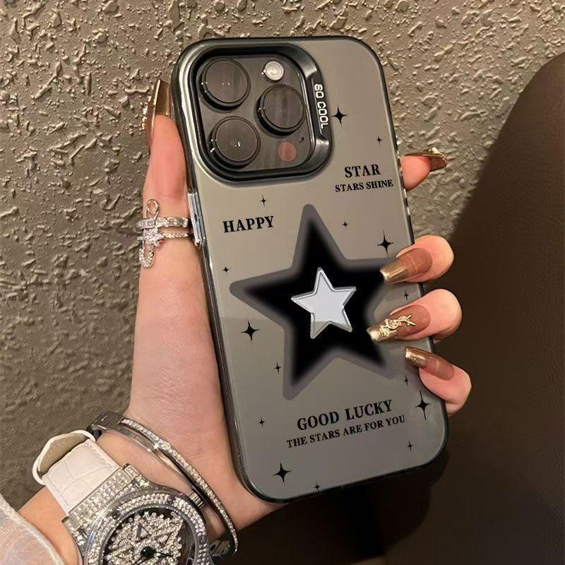 English Star Sterling Silver Shell Phone Case for Apple 17/16/15Pro/14ProMax/13/12/11 Cross-Border