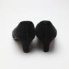 Burberry 23E Pumps Chunky Heel Suede Black Women Storage Box Used