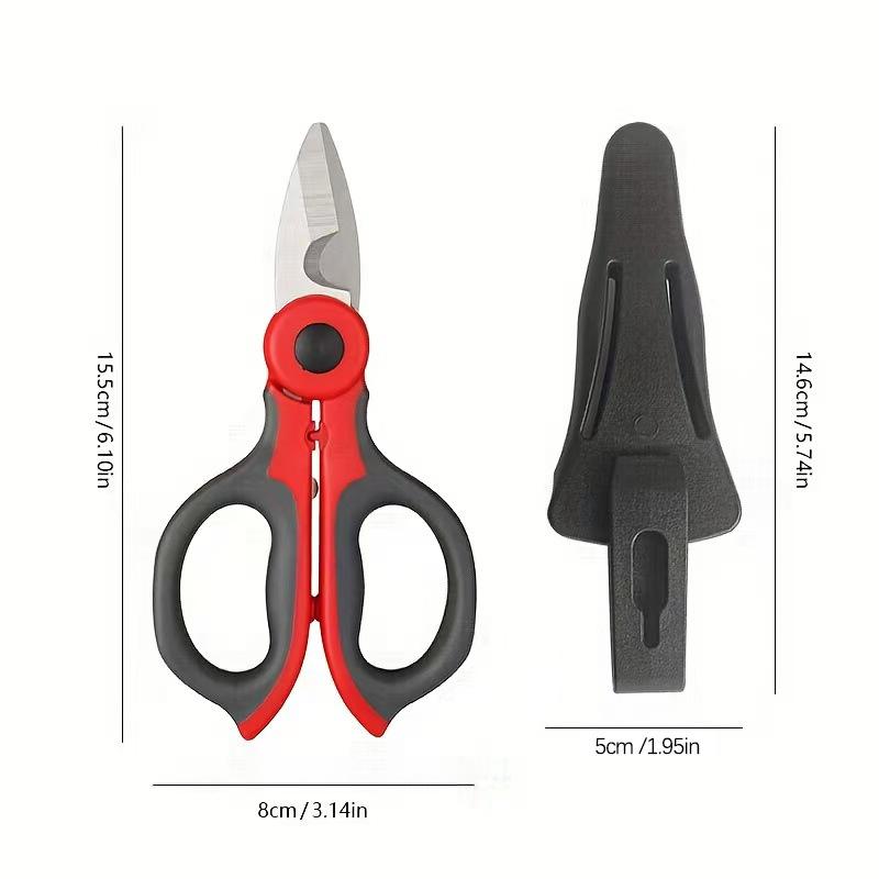 Heavy-duty Industrial Cable Cutter Manual Wire Stripper Non-slip Electrician Shears with Sheath for Home Use красный