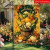 2D Flat, 2D FlatAutumn Welcome Thanksgiving Pumpkin Garden Flag_2 (1)- Outdoor Garden Flag Double-sided Home Decoration Courtyard Decoration Outdoor D