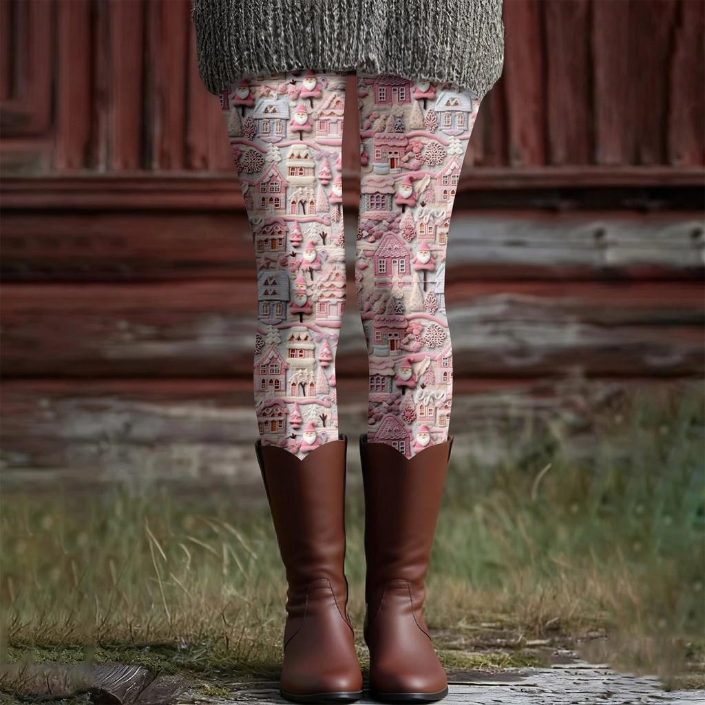 Women's Casual Fashion Outdoor Halloween Printed Slim Elastic Yoga Pants Cropped Pants