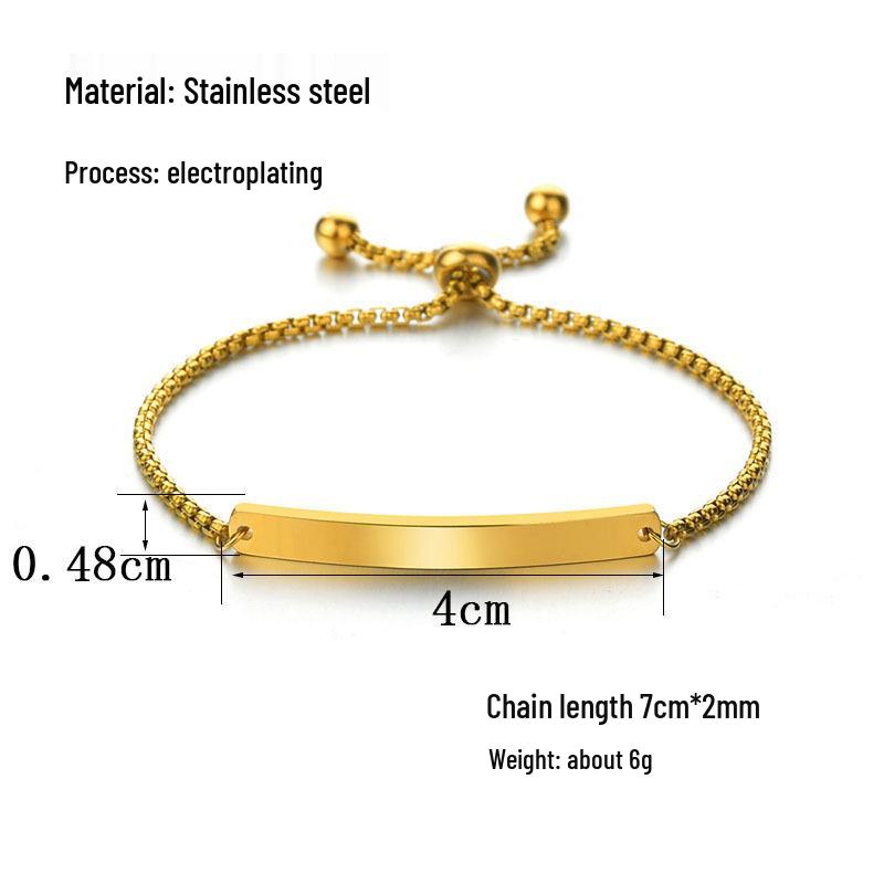 Custom Engraved Children's Titanium Steel Bracelet with Butterfly, Heart, and Star Designs