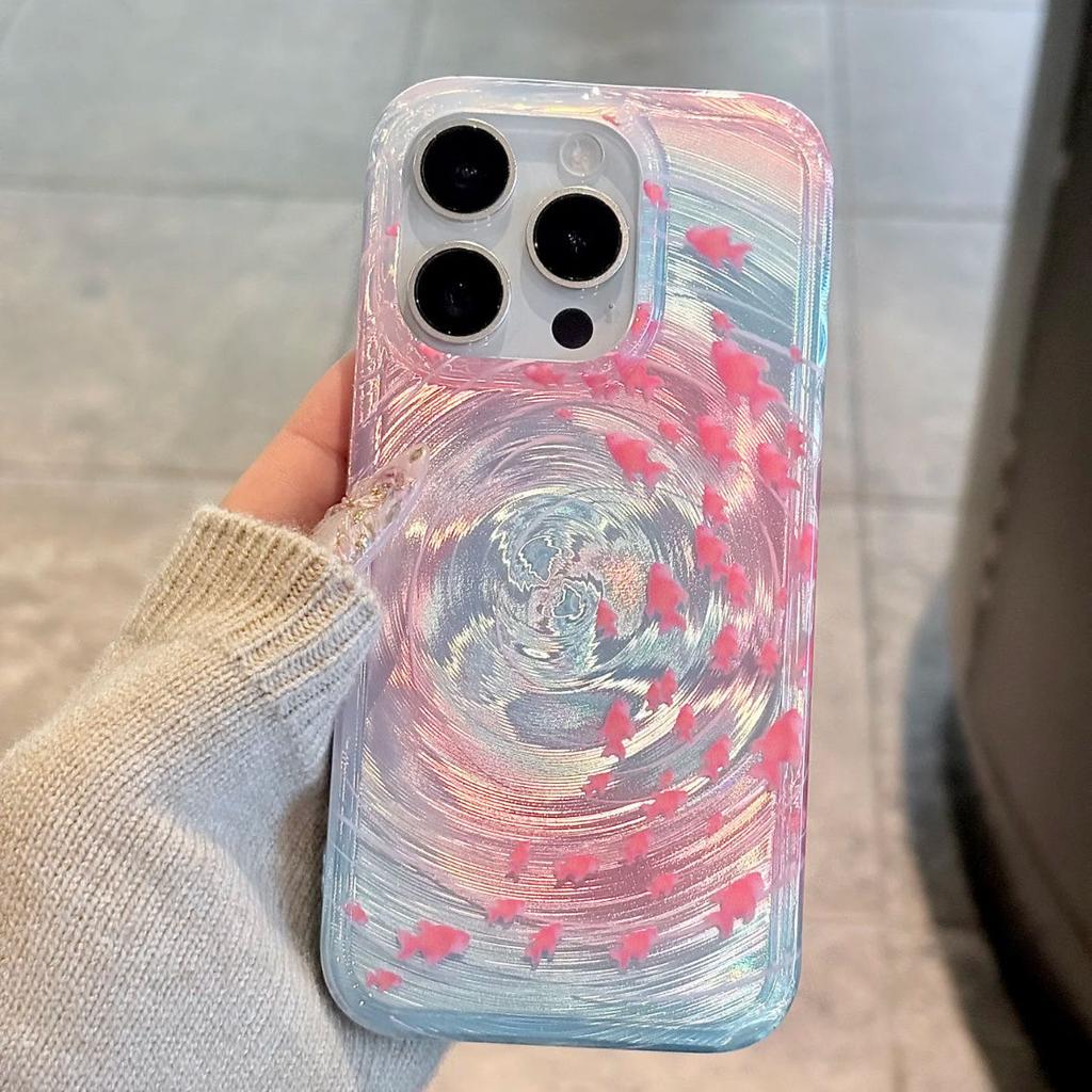Pink Heart Swirl Clear Protective Phone Case for iPhone 17 Air 16 15 13 12 11 ProMax Pro Plus Clear Lightweight Slim Fit Cover