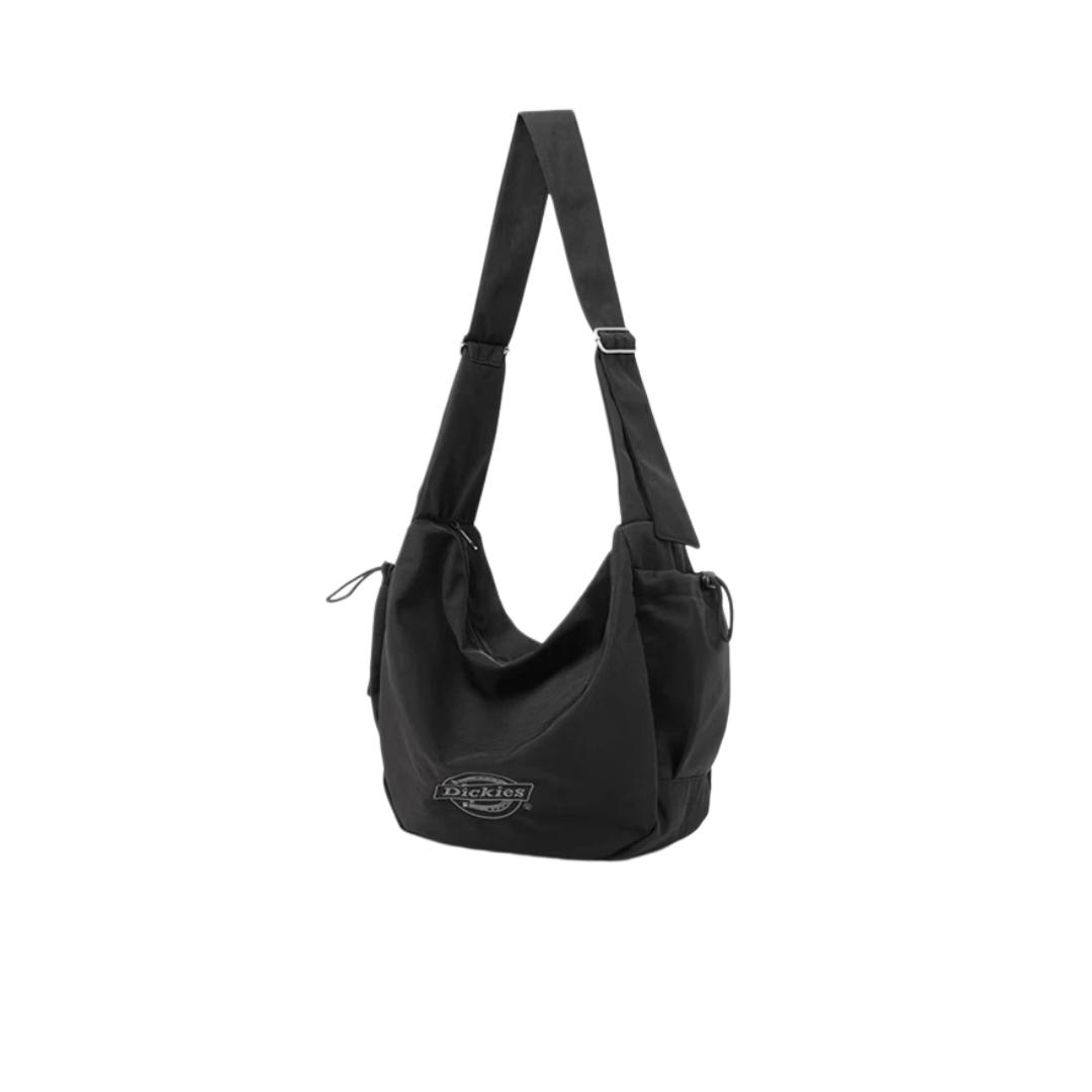 Dickies Men's Black Shoulder Bag, Large Capacity, Crossbody Bag, Multi-Compartt, Outdoor Sport, Cycling, Travel Dumpling Bag, Size L