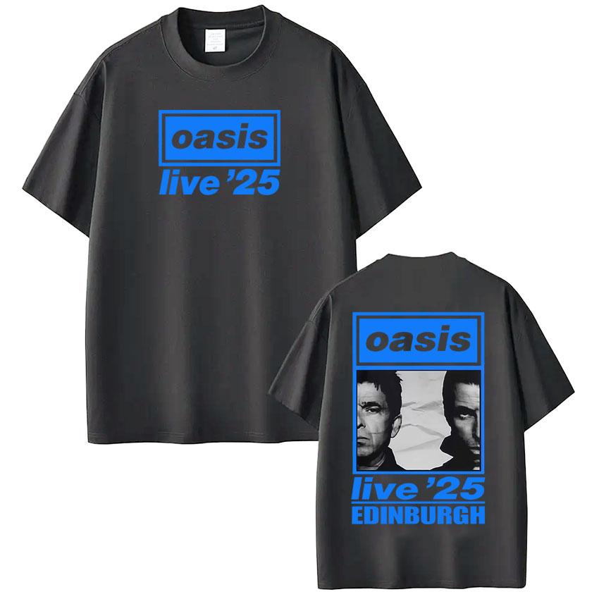 

British Rock Band OASIS Live 25 Tour Print Tshirt Men Women Hip Hop T Shirt Summer Casual Loose Cotton Tshirts Fan Gifts Tops 3XL
