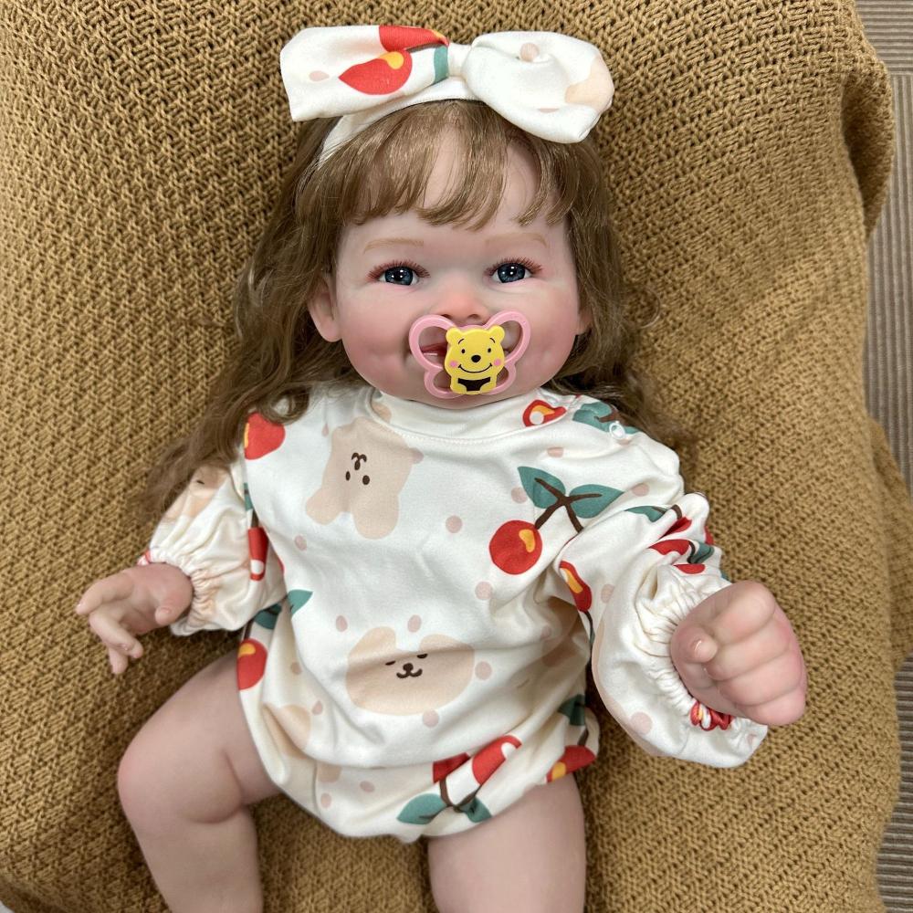 Lovely 60cm Lifelike Reborn Dolls Raya Soft Cloth Body Newborn Babies Doll Alive Smiling Girl Princess Simulation Dolls Toddler Children's Day Gifts