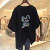 European and American Women's Rabbit Print Loose Round Neck Short Sleeve T-shirt - Summer New Style Top