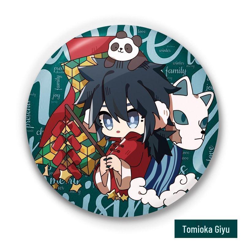 Demon Slayer Badges: Giyu Tomioka, Kyojuro Rengoku, Inosuke, Muichiro, Shinobu Kocho Anime Merchandise