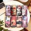 Japanese Ancient House Painting Phone Case For Samsung S25,S24,S21,S22,S23,S30,Ultra,S20,Plus,Fe,Lite,Note,10,Black Cover