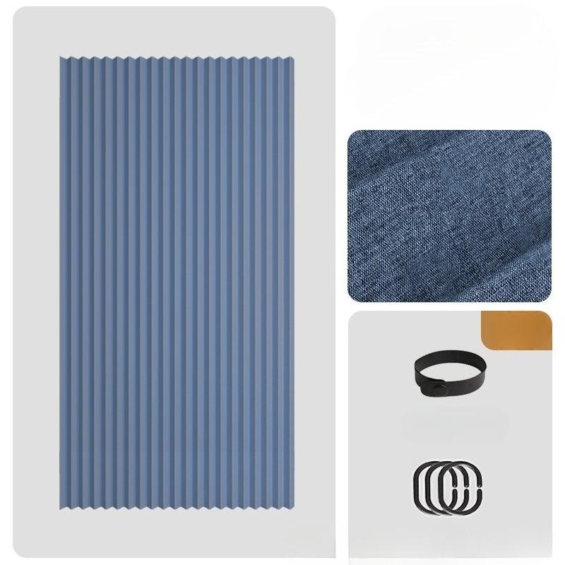 Elegant Bohemian Style Rodless Folding Door Curtain with Stripes  Magnetic Partition for Living Room, Bedroom, Kitchen  Versatile Home Decor