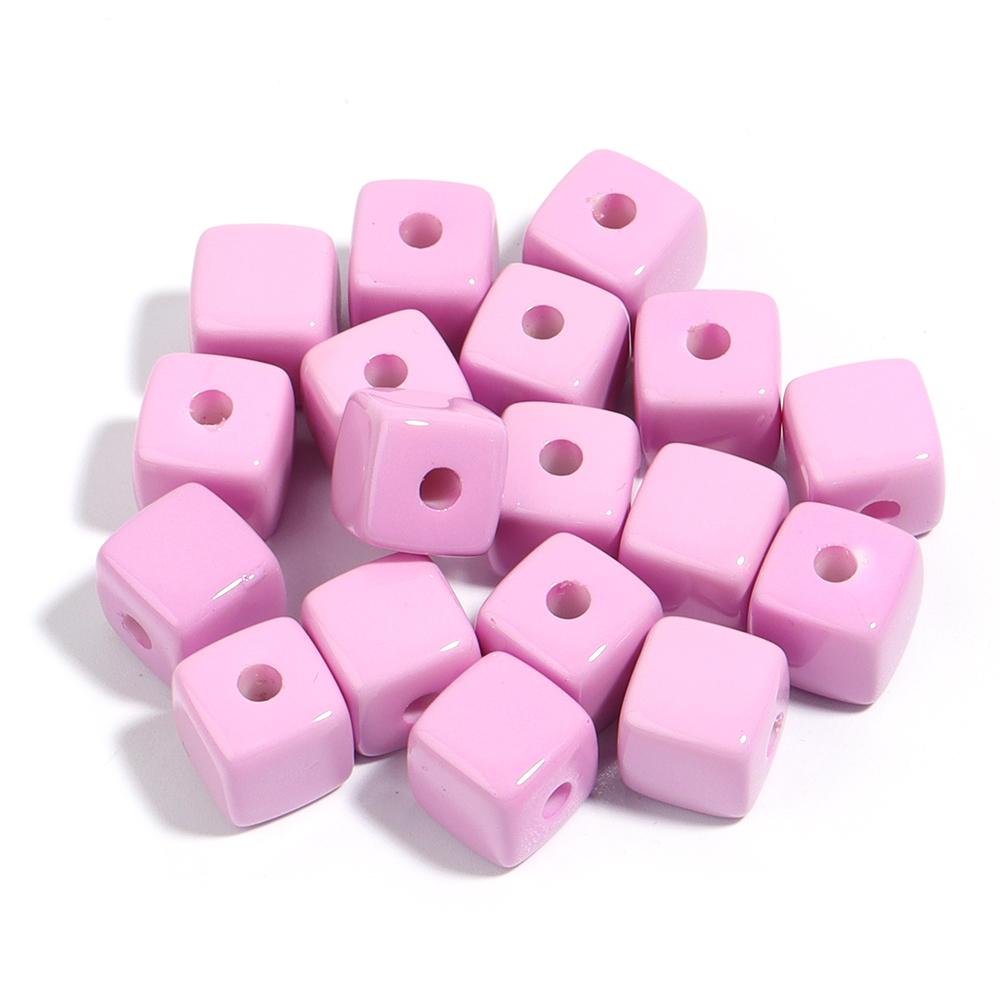 10pcs/Lot Acrylic Square Shape Beads Baking Varnish Cube Spacer Bead for DIY Original Bracelet Necklace Charms Jewelry Making