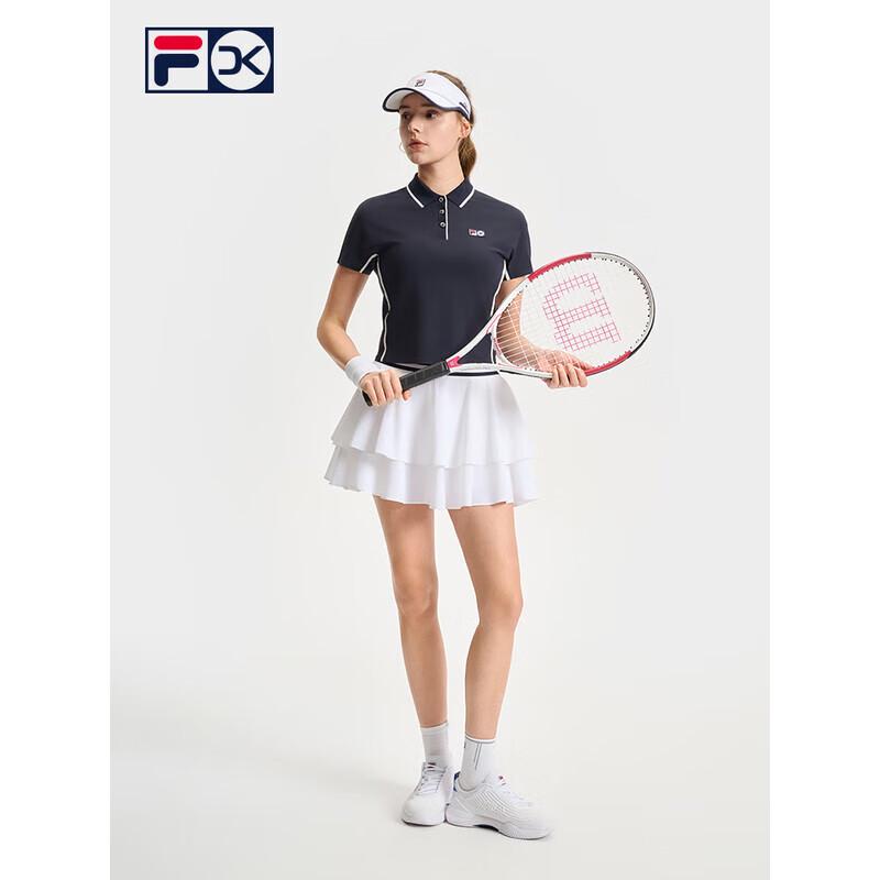 FILA Women s Knit Short Sleeve Polo Tennis Top M