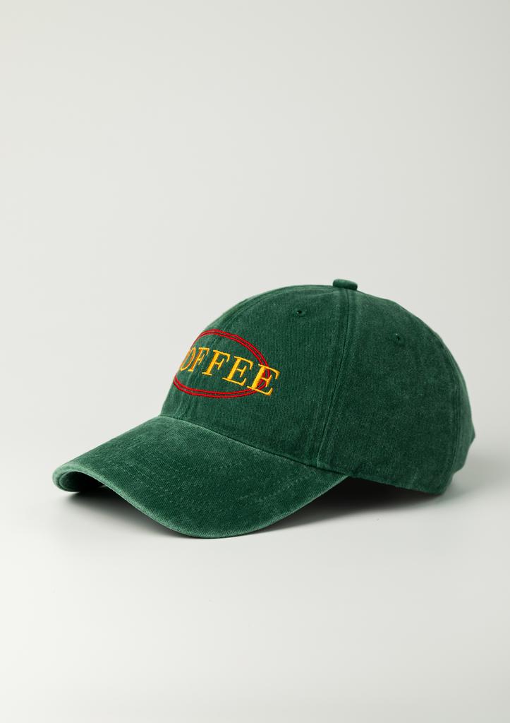 Moningkeopileonkeulleob Coffee Circular Logo Stone Washed Ball Cap Green