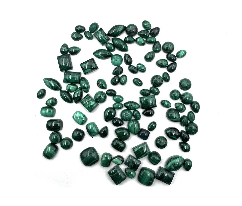 Natural Malachite Mix Shape Cabochon Loose Gemstone Lot 40-50 Pcs 100 CT For Jewelry Making