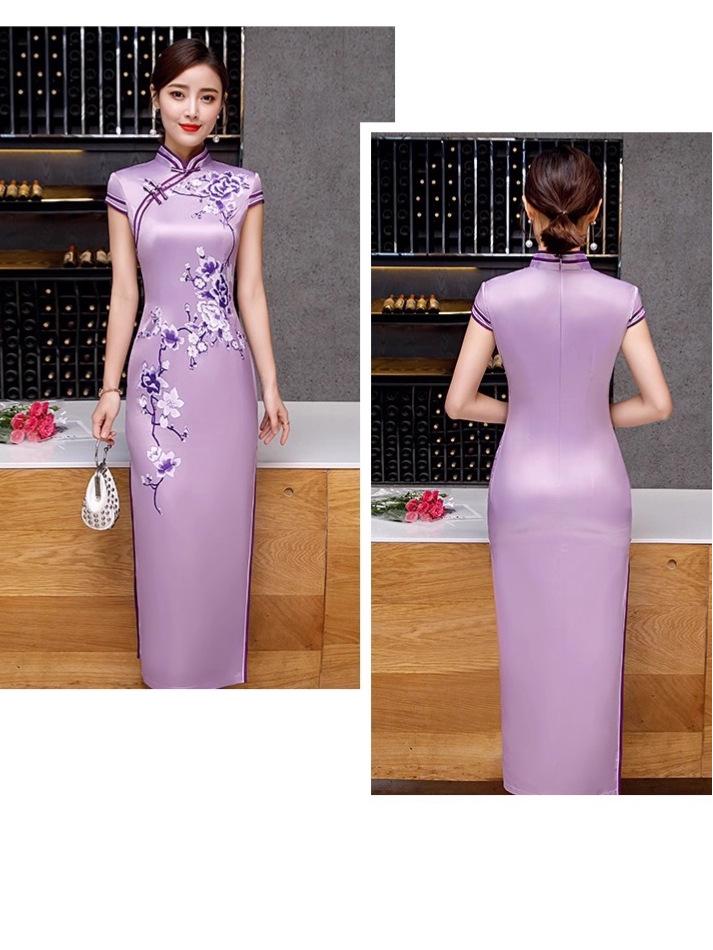 Elegant Retro Shanghai Cheongsam: High-End New Chinese Style Long Dress