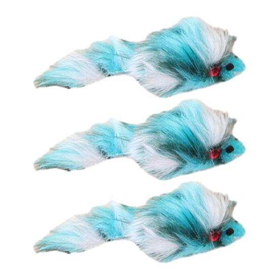 Plush Mouse Cat Toy Colorful Faux Fur Mice Toy for Kittens Interactive Hunting Instinct Toy for Indoor Cats