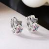 Cute Female Colorful Star Zircon Stone Hoop Earrings 2024 Trend  Gold Color Summer Jewelry For Women