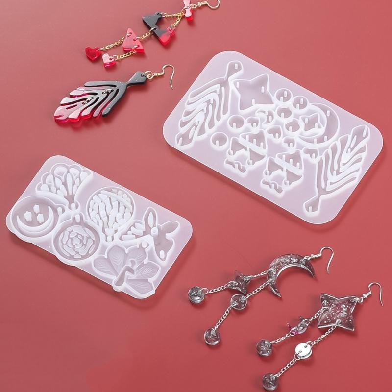Food Safe Silicone Star Moon Pendant Mold Sturdy Silicone Accessories Mold For Handmade Earrings And Necklaces