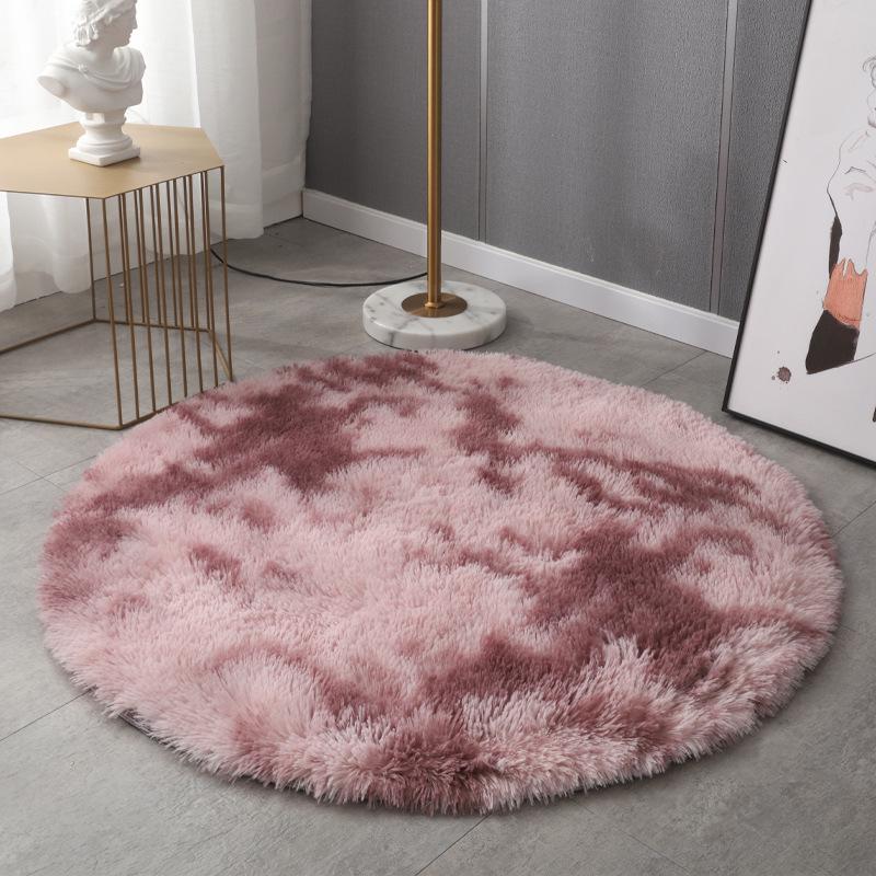 Cross-Border Tie-Dye Long-Pile Silk Wool Carpet for Living Room and Bedroom