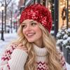 Sparkly Sequin Sequin Beanie Hat Shiny Finish Glitter Beanie Hat Popular Knit Beanie Hat  For Women