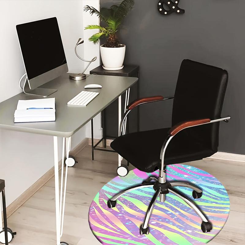 

1PC Zebra Print Glitter Non-Slip Floor Round carpet, Office, family, bedroom, Large Area Rug Indoor Rugs, Durable Polyester-Z0416 80cm by 80cm