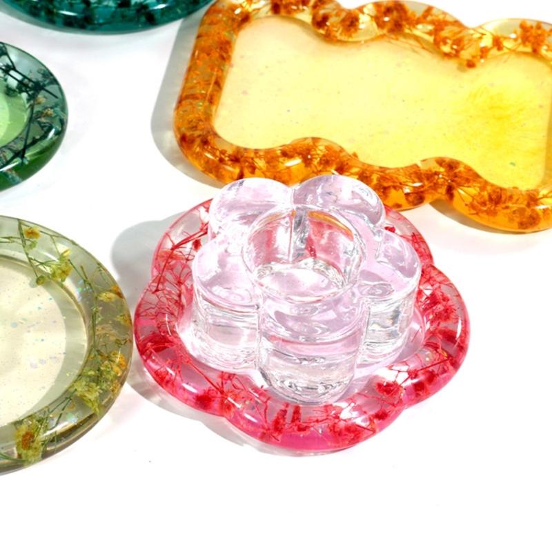 Cloud Heart Flower Shape Tray Silicone Mold Jewelry Container Resin Casting Mold Candle Holder Mold Easy To Clean