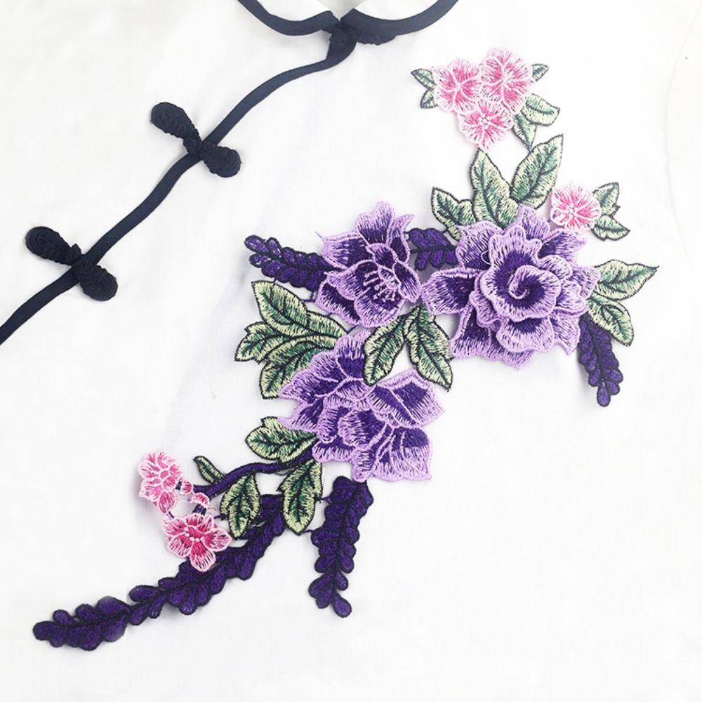 DIY Rose Trimmings Sewing Garment Peony Flower Clothes Accessories Patch Applique Embroidery